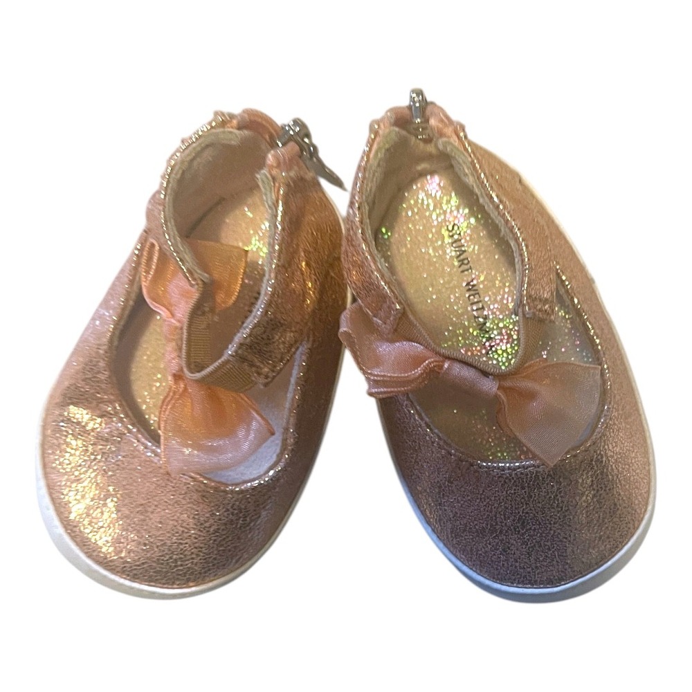 Stuart Weitzman Baby Chiffon Rose Gold Mary Jane Shoes 2